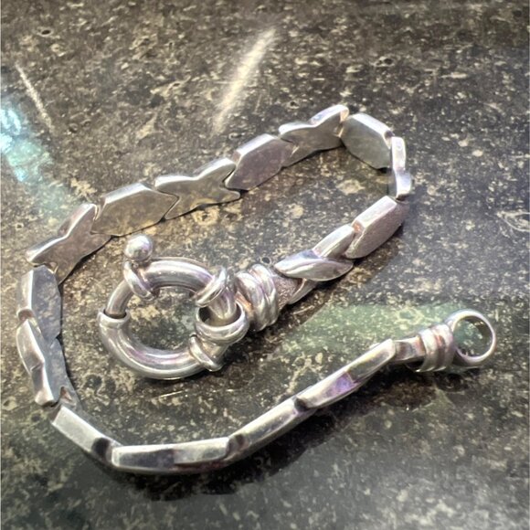 Milor Italy 925 Sterling Silver XO Link Bracelet – 17.3g Hugs & Kisses Design - Picture 7 of 7